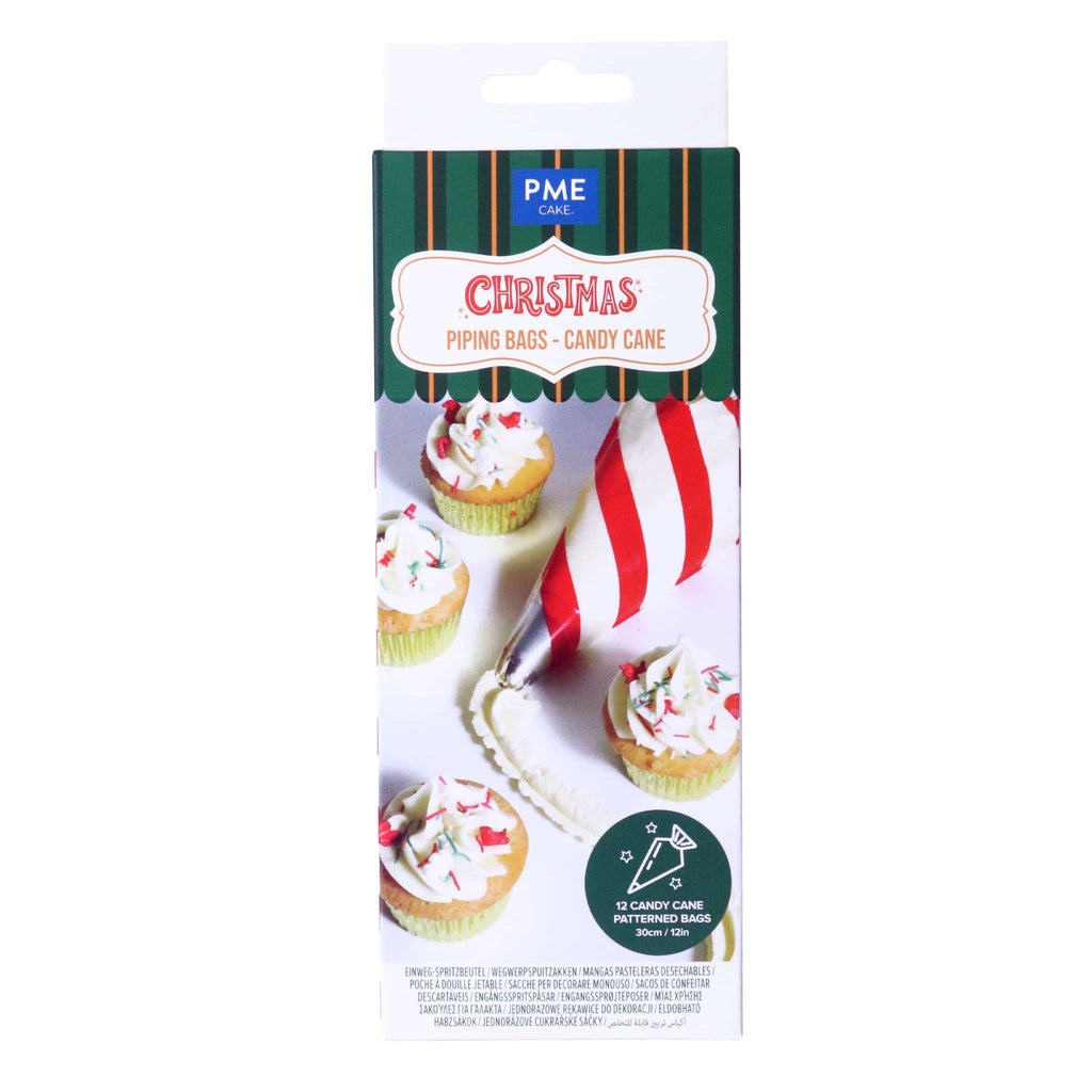 12 Kerst Wegwerpspuitzakken - Candy Cane