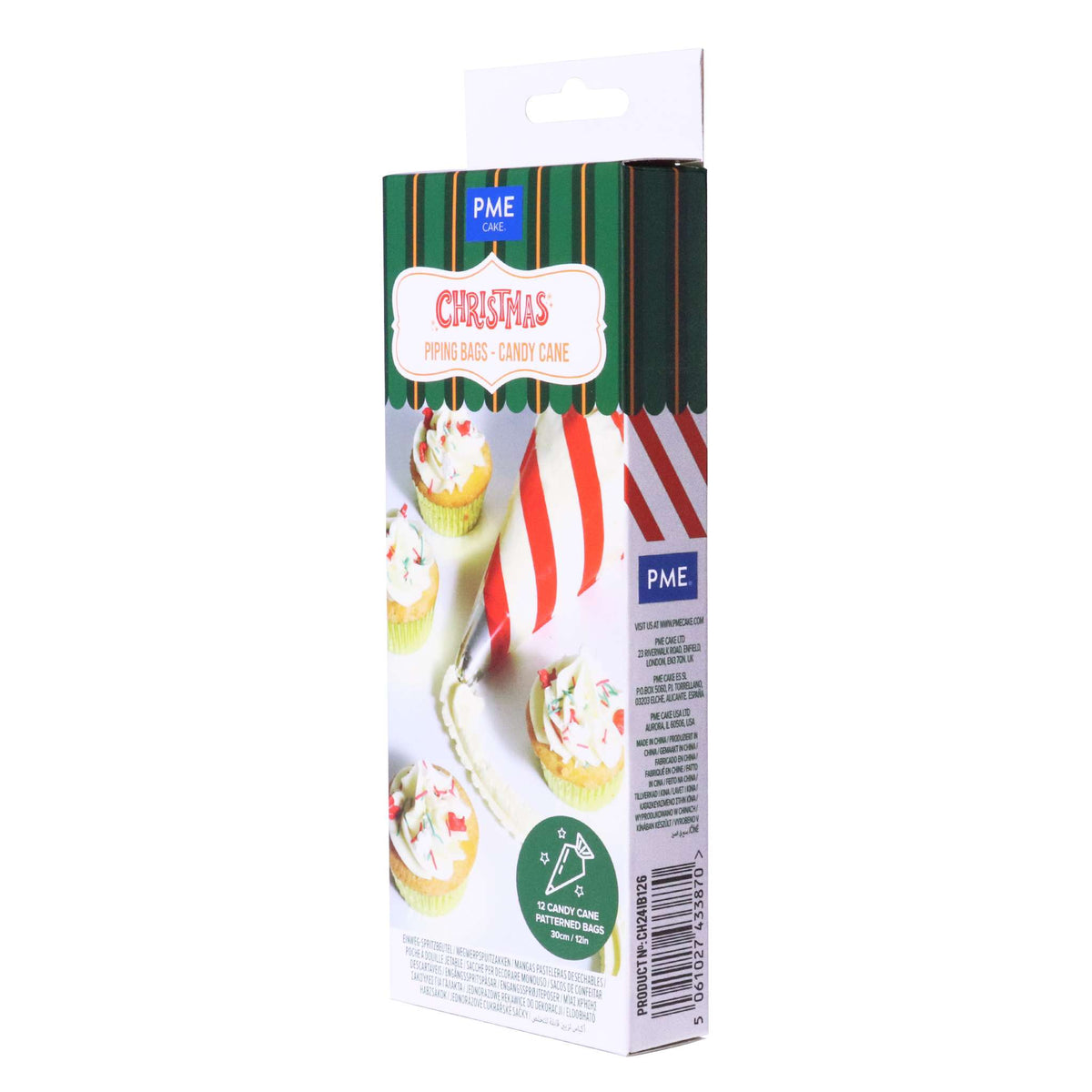 12 Kerst Wegwerpspuitzakken - Candy Cane