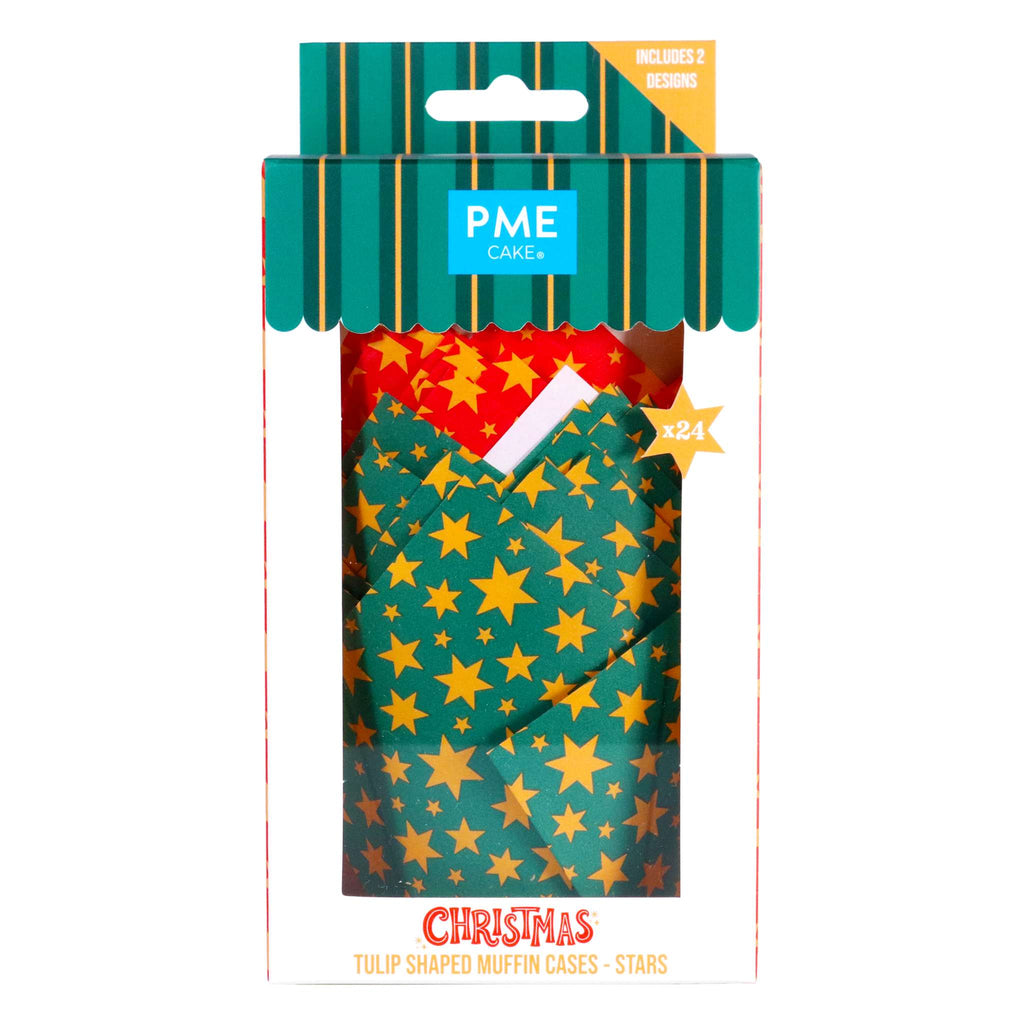 Stars Tulip Shaped Muffin Cases Pk/24