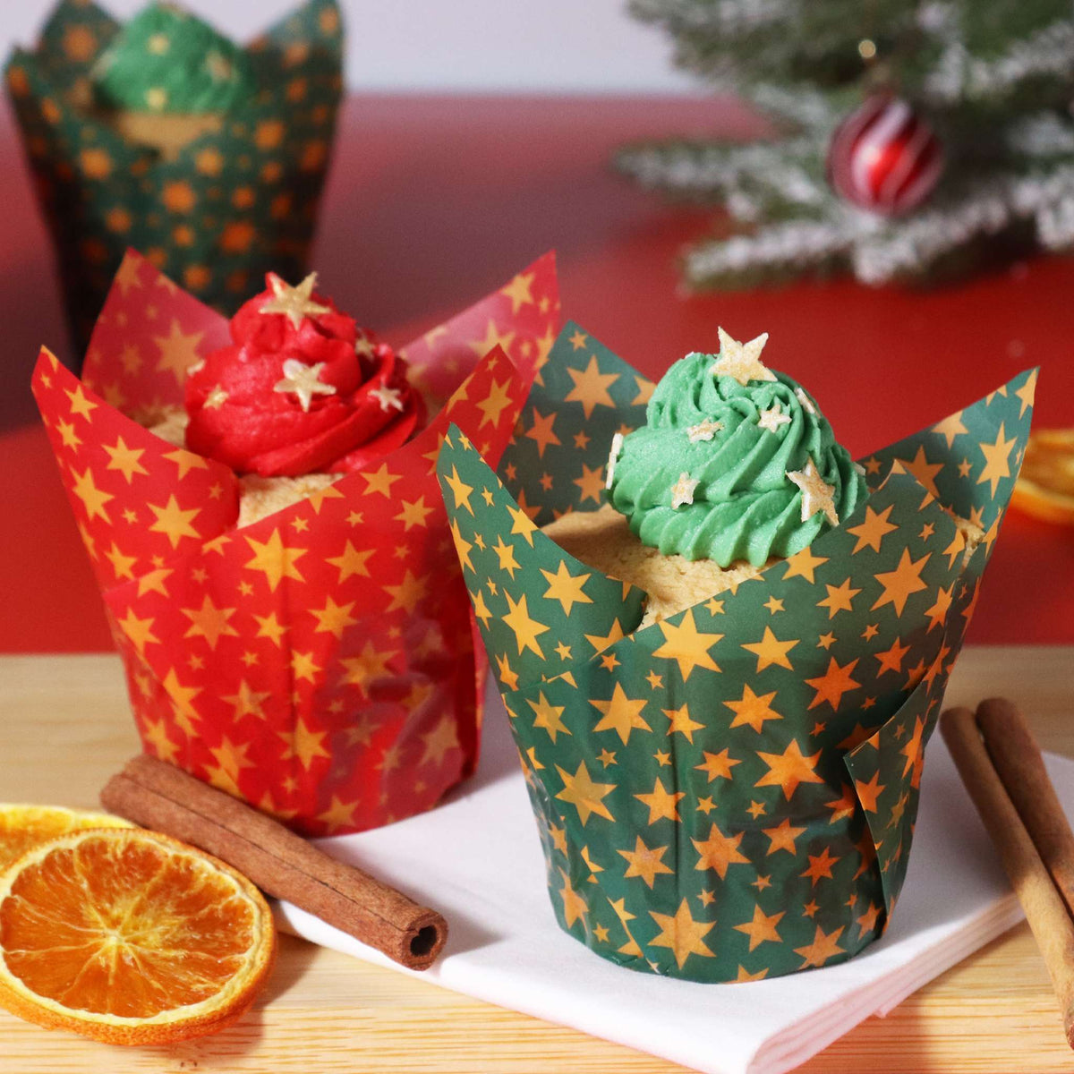 Stars Tulip Shaped Muffin Cases Pk/24