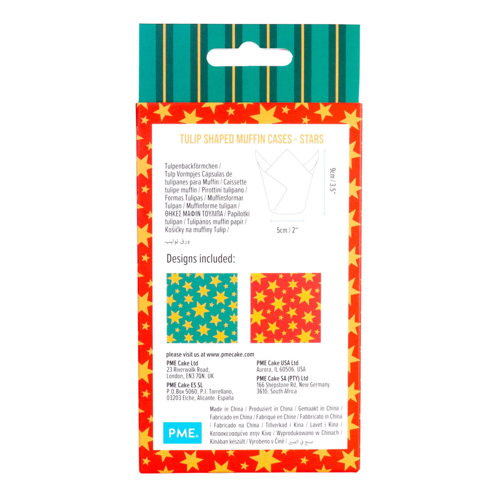 Stars Tulip Shaped Muffin Cases Pk/24