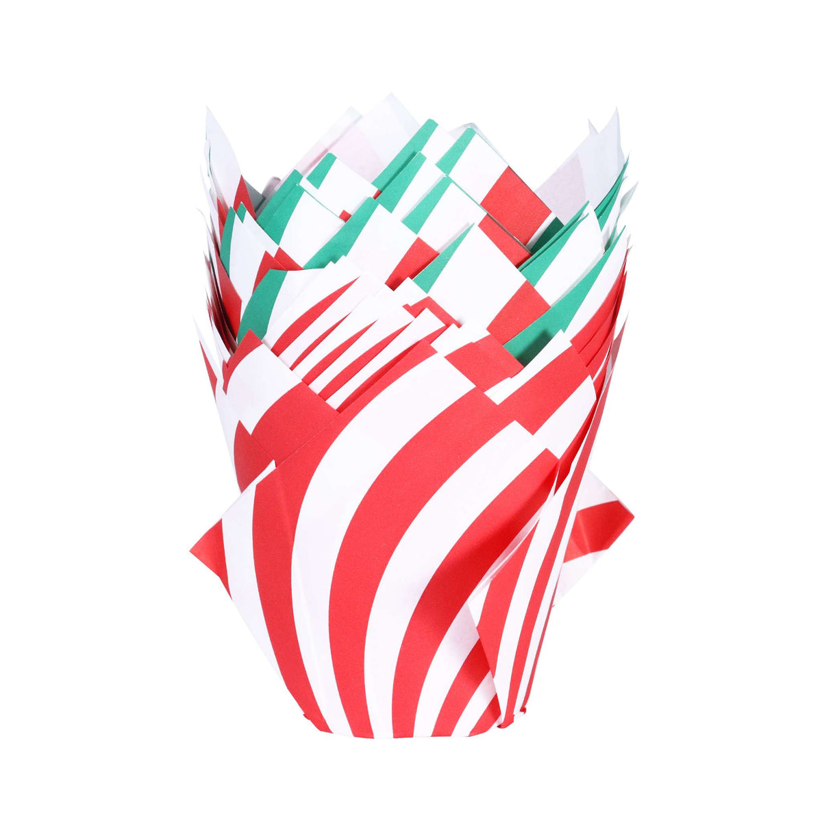 Candy Cane Tulip Shaped Muffin Cases Pk/24