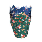 Noël Caissettes à Muffins en forme de Tulipe - Atelier du Père Noël (24 pièces)