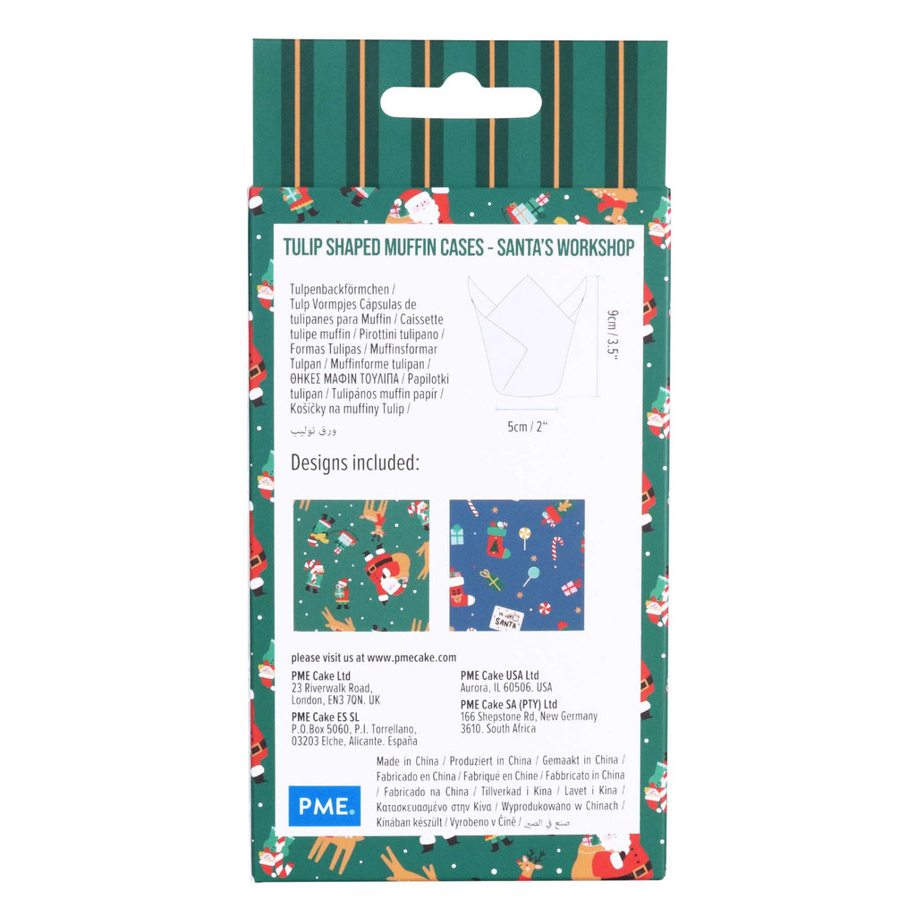 Noël Caissettes à Muffins en forme de Tulipe - Atelier du Père Noël (24 pièces)