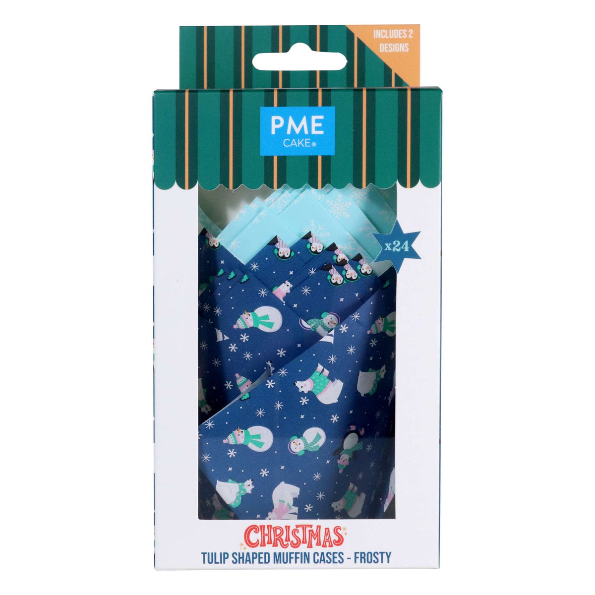 Frosty Tulip Shaped Muffin Cases Pk/24
