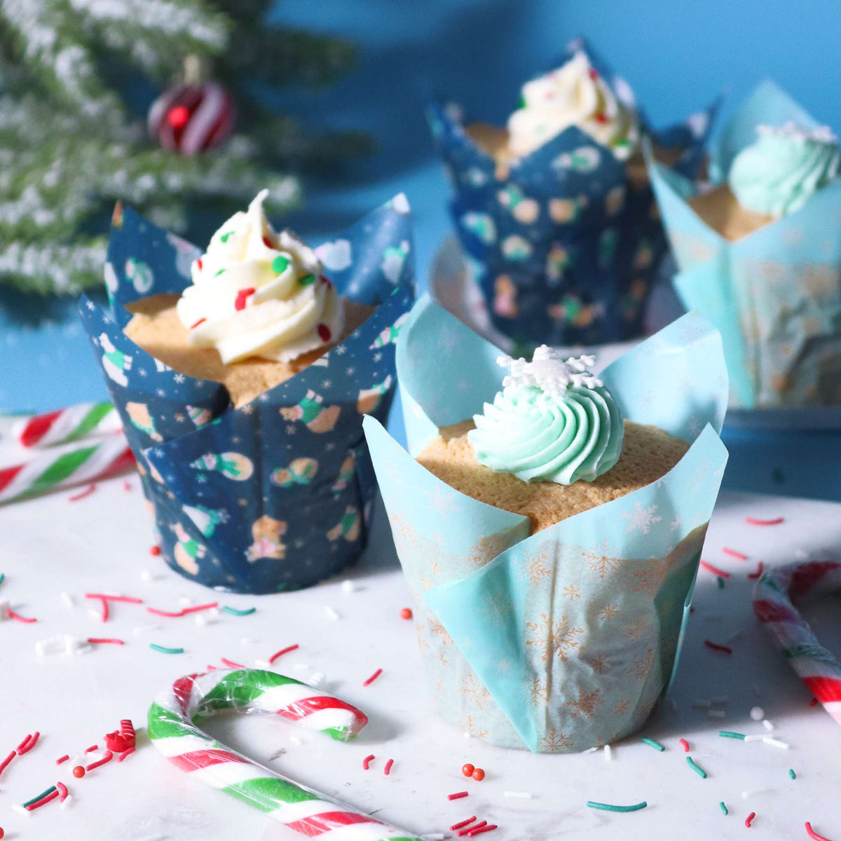 Frosty Tulip Shaped Muffin Cases Pk/24