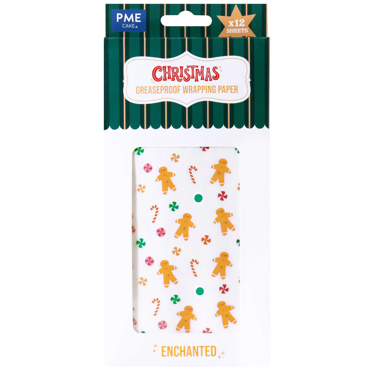 Gingerbread Greaseproof Wrapping Pk/12