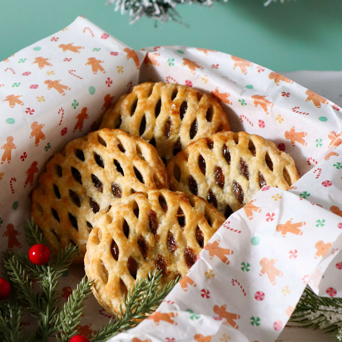 Gingerbread Greaseproof Wrapping Pk/12