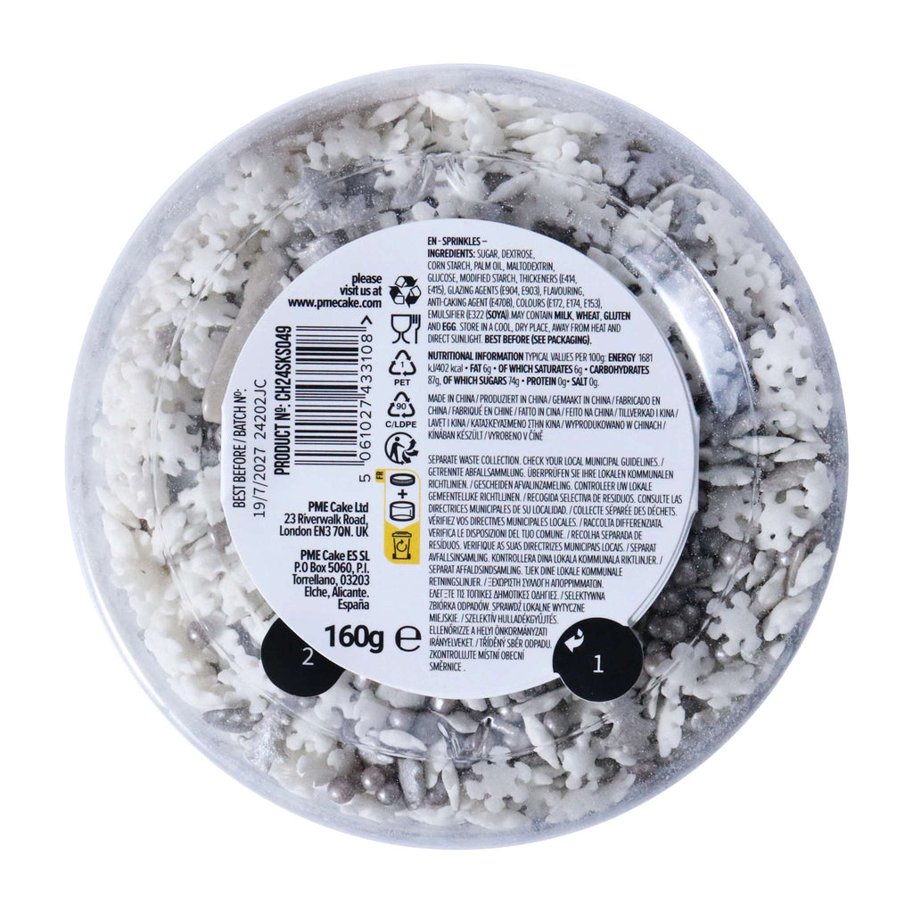 Weihnachts-Streusel - Silberneglitzersterne (160g)