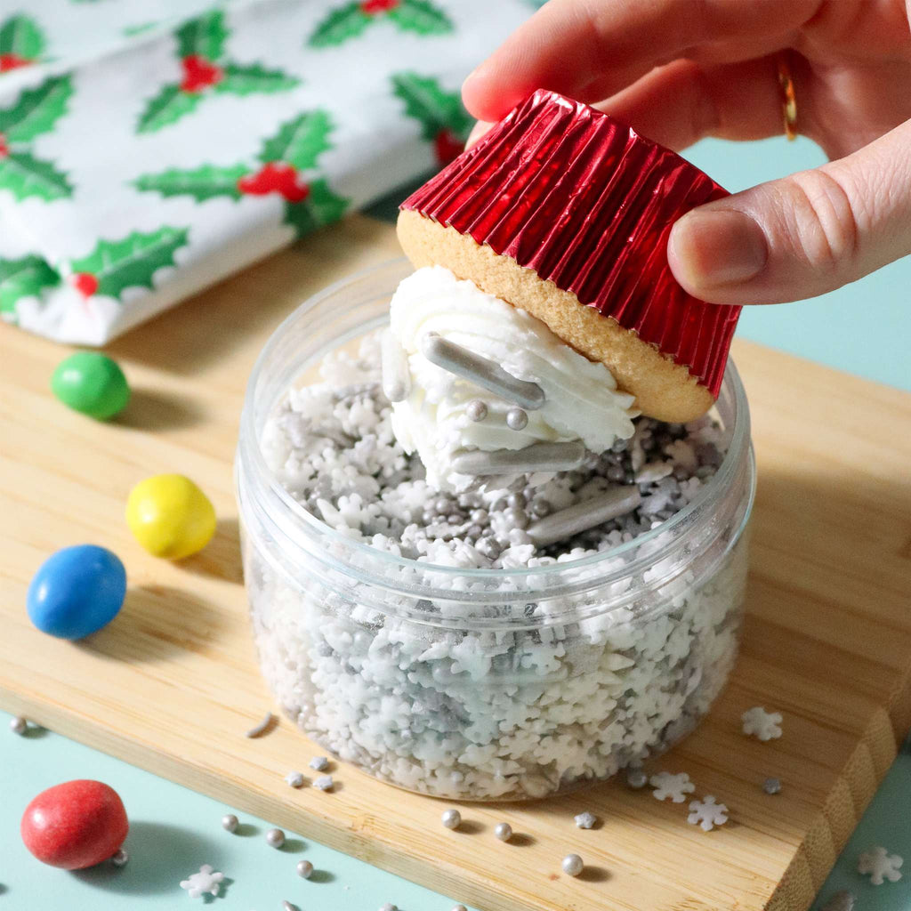 Weihnachts-Streusel - Silberneglitzersterne (160g)