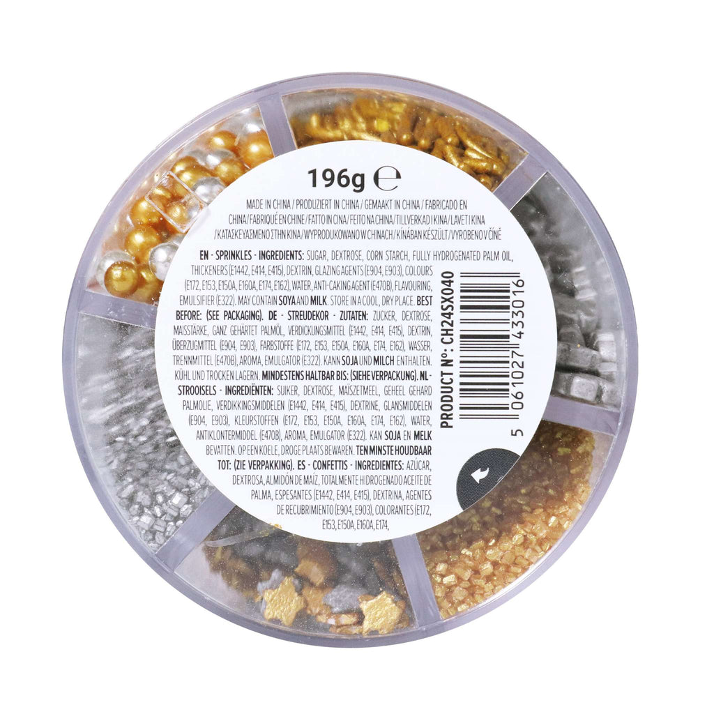 Mezcla 6-en-1 de Sprinkles Navideños - Brillo Festivo (196g)