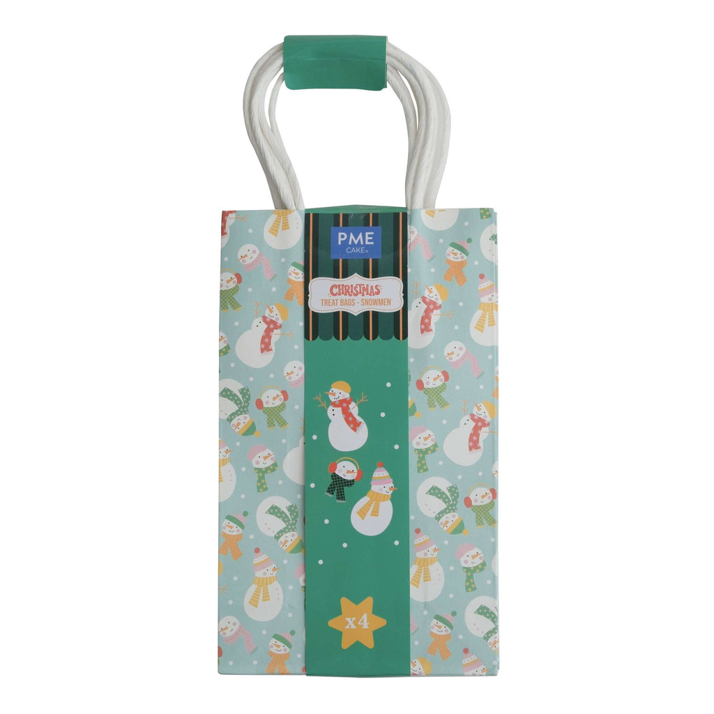 4 Sacs à friandises en papier pour Noël - Bonhommes de neige