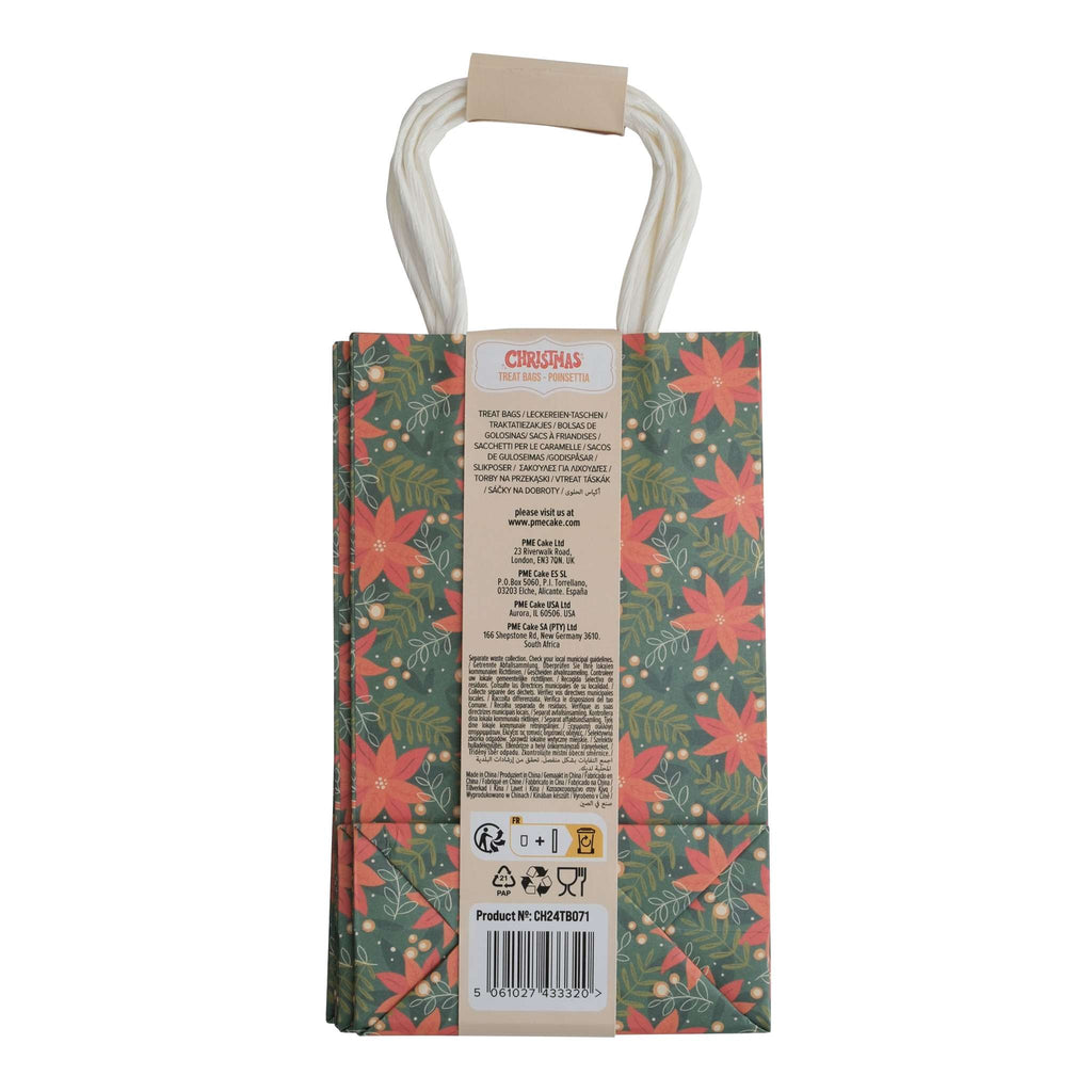 4 Weihnachts Papiertaschen Party-Tüten - Weihnachtsstern