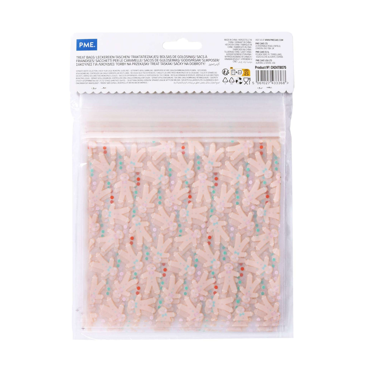 20 Sacs à friandises en plastique refermables pour Noël - Pain d'épices