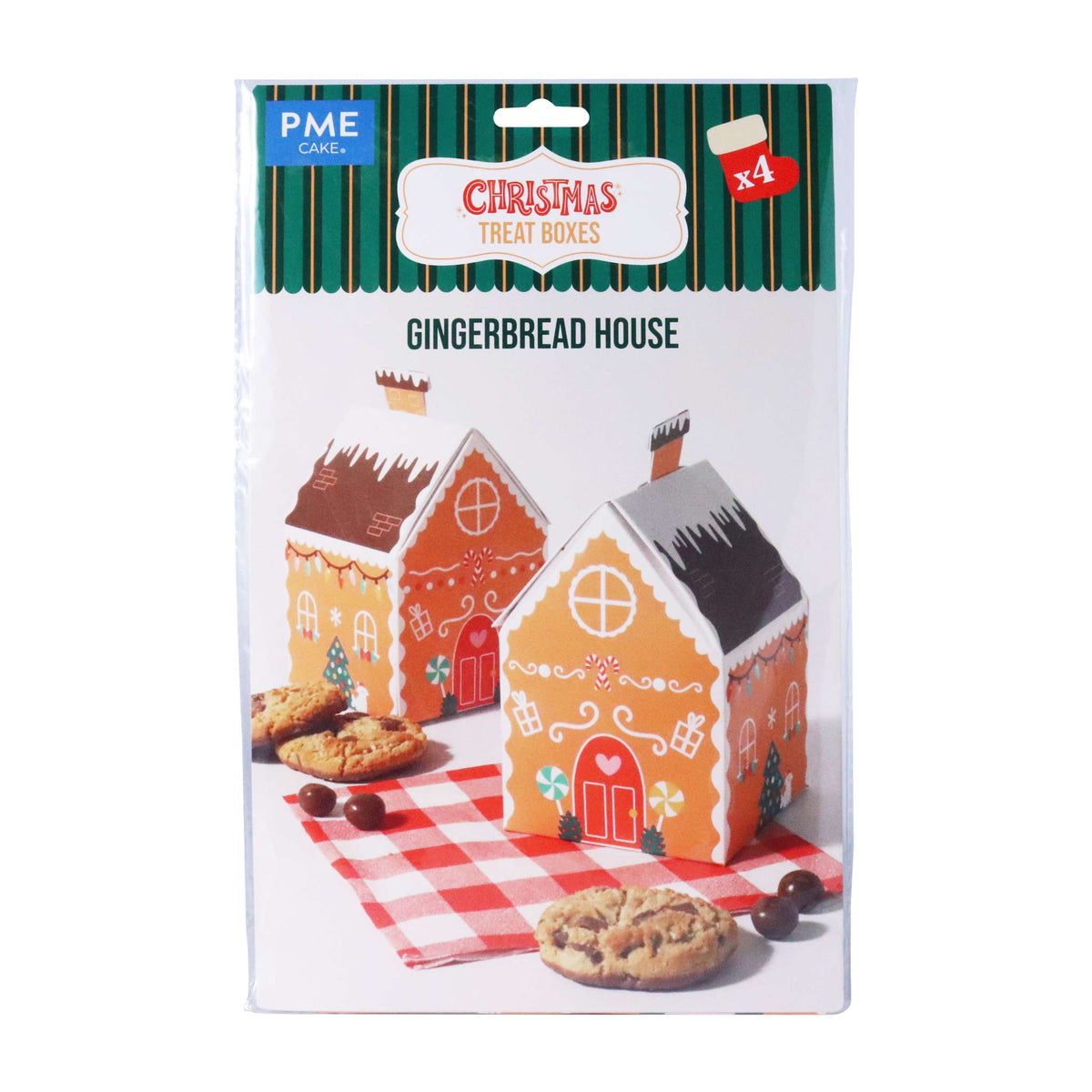 4 Boîtes à Favors de Noël - Maison en Pain d'Épices