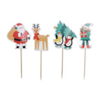 Weihnachtliche Kuchendeko Topper - Santa & Freunde (24 Stück)