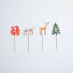 Navidad Toppers Decoración para Cupcakes - Bosque Encantado (24 piezas)