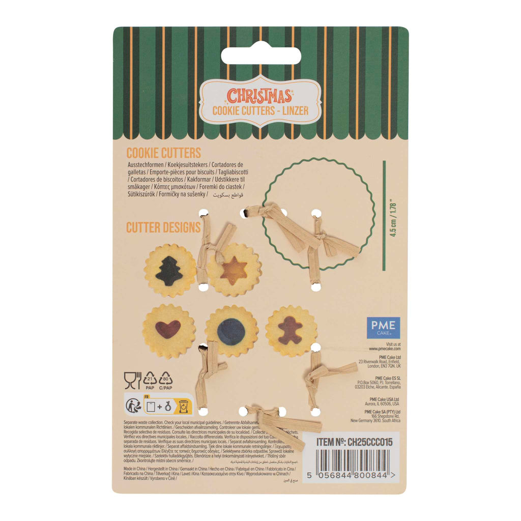 Navideño Cortadores de Galletas - Juego Linzer de 6