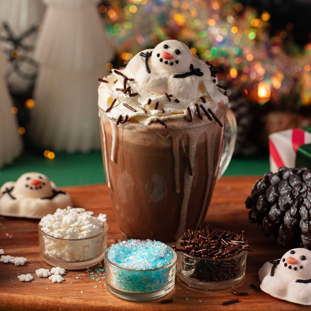 Heiße-Schokolade-Dekorationsset - Schmelzender Schneemann (260g / 9,17oz)
