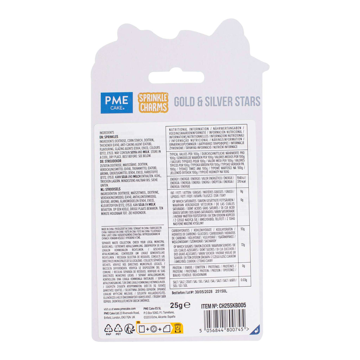 Gold & Silver Stars Sprinkle Charms (0.9oz / 25g)