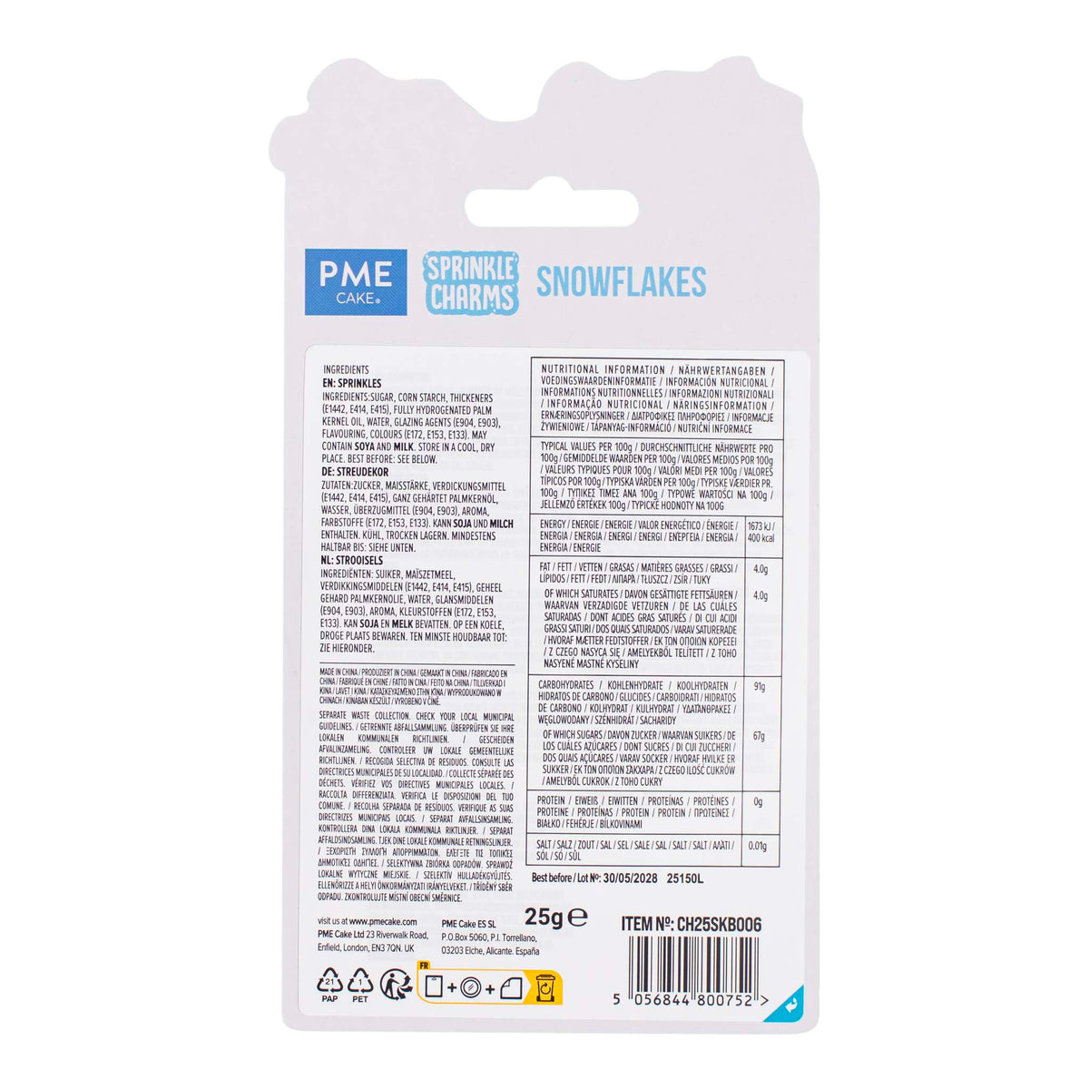 Snowflakes Sprinkle Charms (0.9oz / 25g)