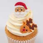 Santa And Rudolph Edible Cupcake Decorations Pk/6 (13.96g)