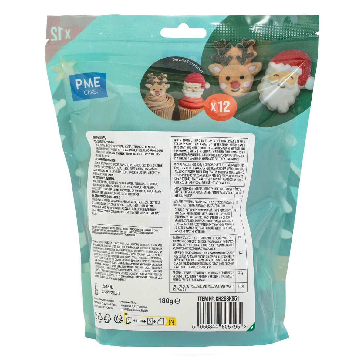 Marshmallow Treats - Weihnachtsmann & Rudolph Pk/12 (180g / 6.34oz)