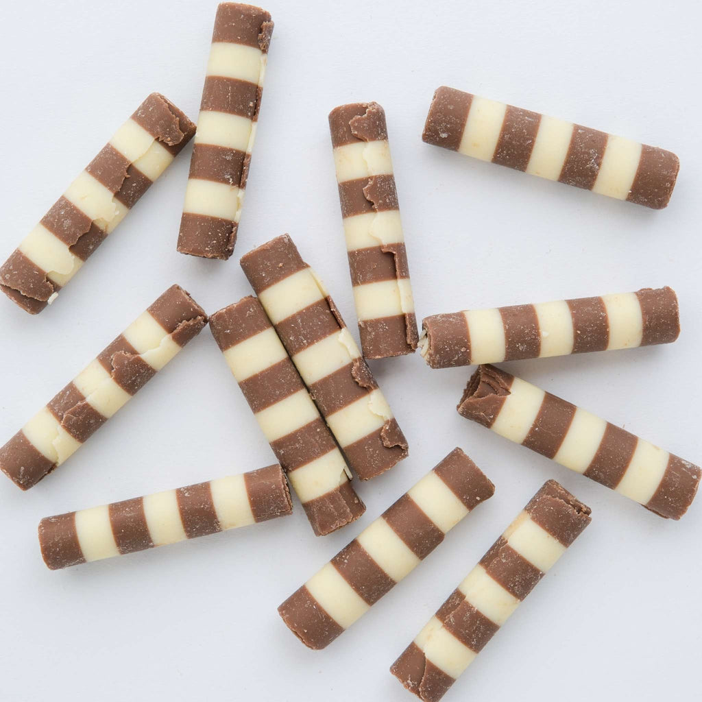 Chocoladekrullen - Mini gestreepte sigaren (100g)