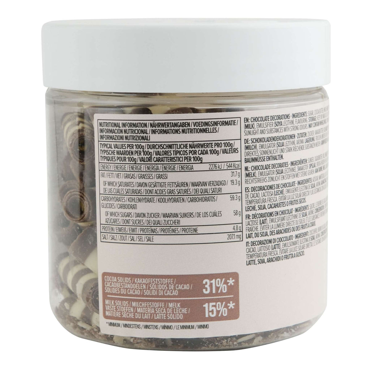 Striped Mini Cigarello Chocolate Curls (100g / 3.5oz)