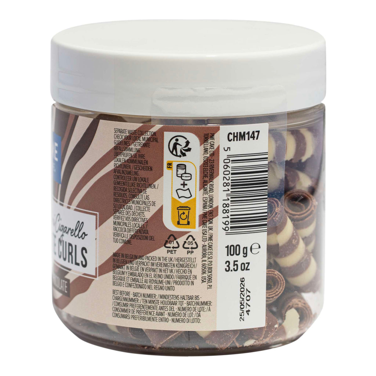 Chocoladekrullen - Mini gestreepte sigaren (100g)