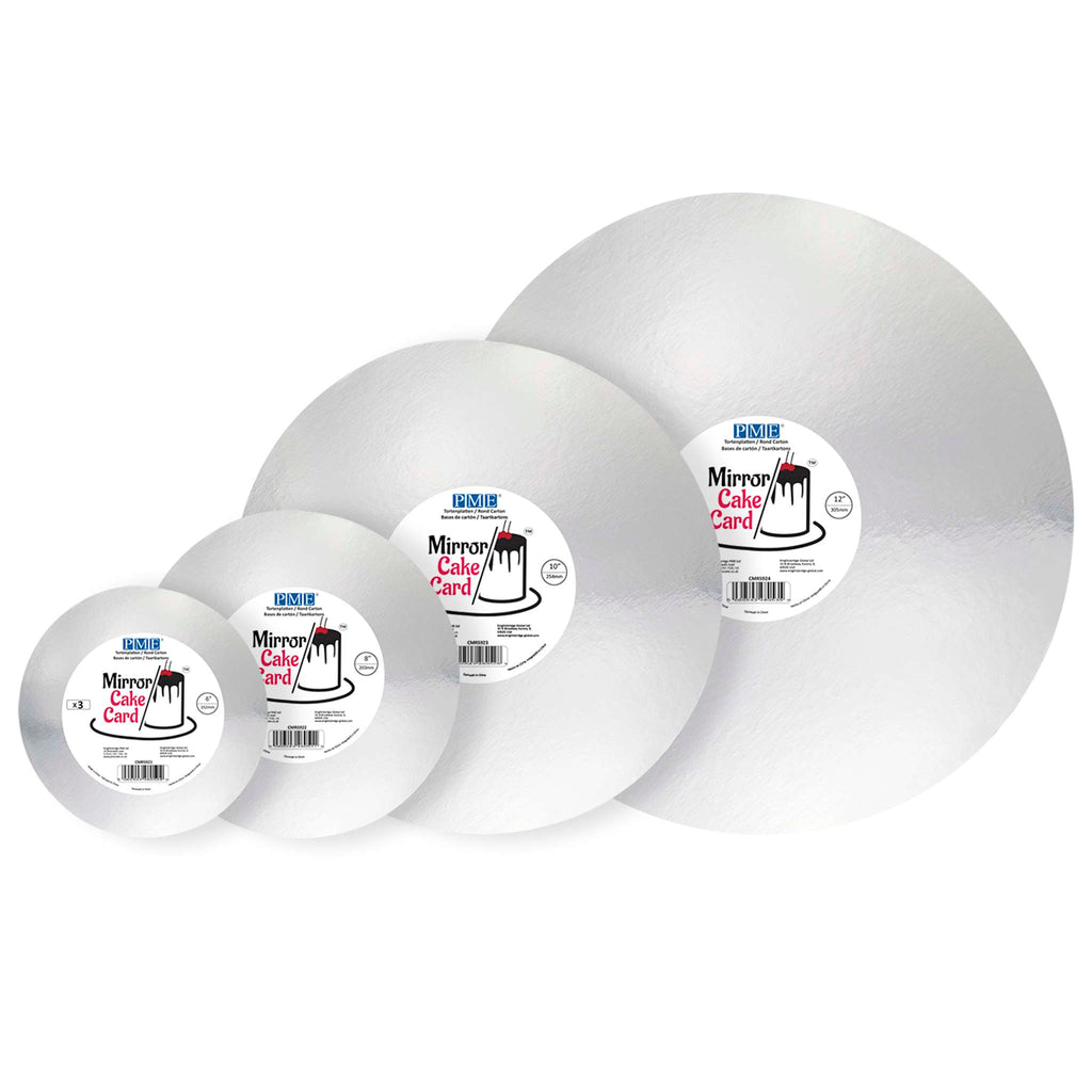 Mirror Cake Card - Runde Tortenunterlage Silber 203mm (8 Zoll), Packung mit 3