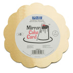 Carte de miroir pour gâteau - Or en coquille 152mm (6 pouces), Pack de 3