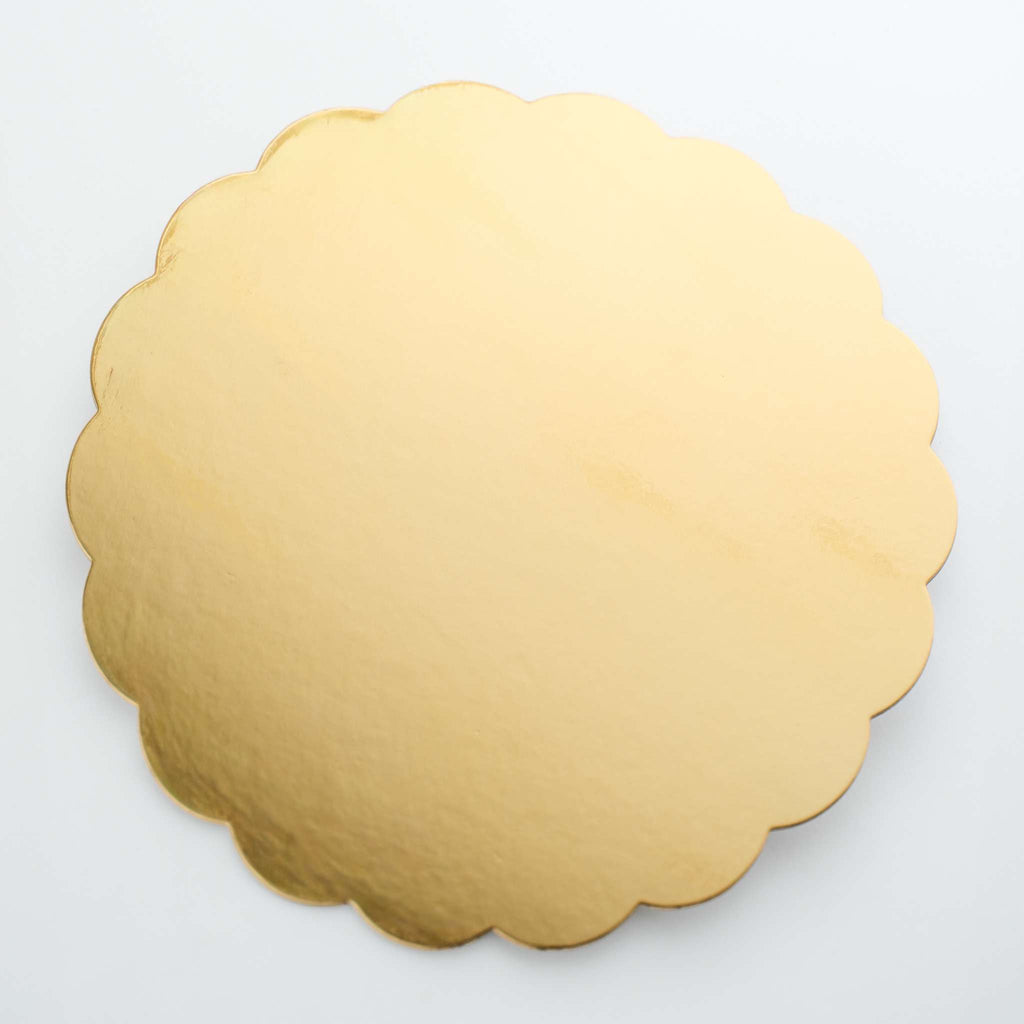 Mirror Cake Card - Scallop Tortenunterlage Gold 203mm (8 Zoll), Packung mit 3