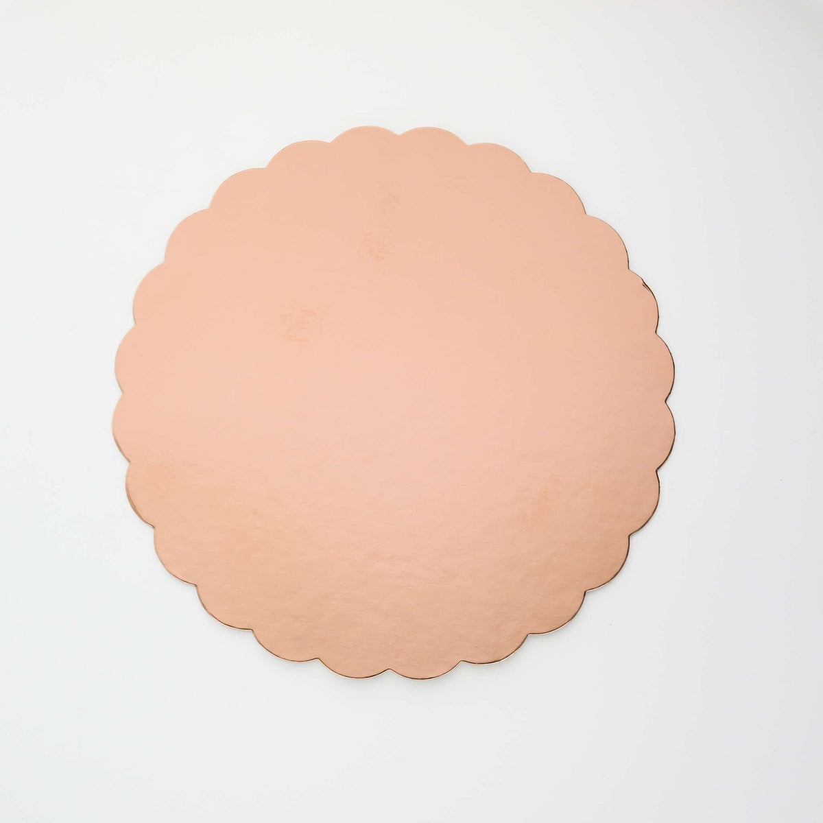 Scallop Edge Rose Gold Mirror Cake Card (10in / 254mm)
