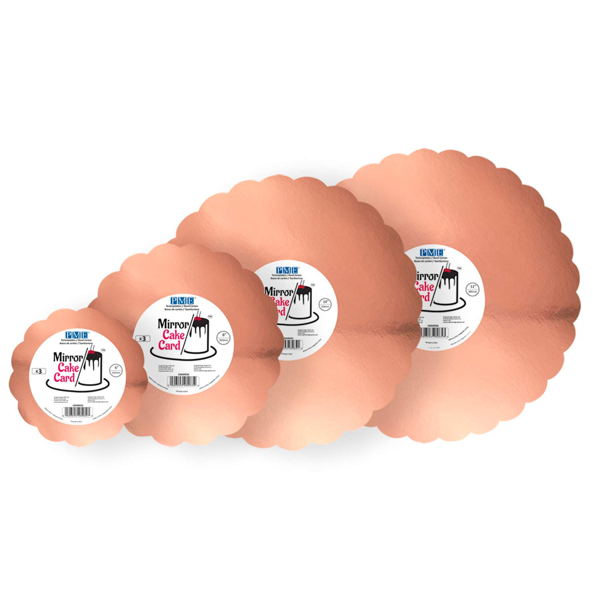 Round Rose Gold Mirror Cake Card (10in / 254mm)
