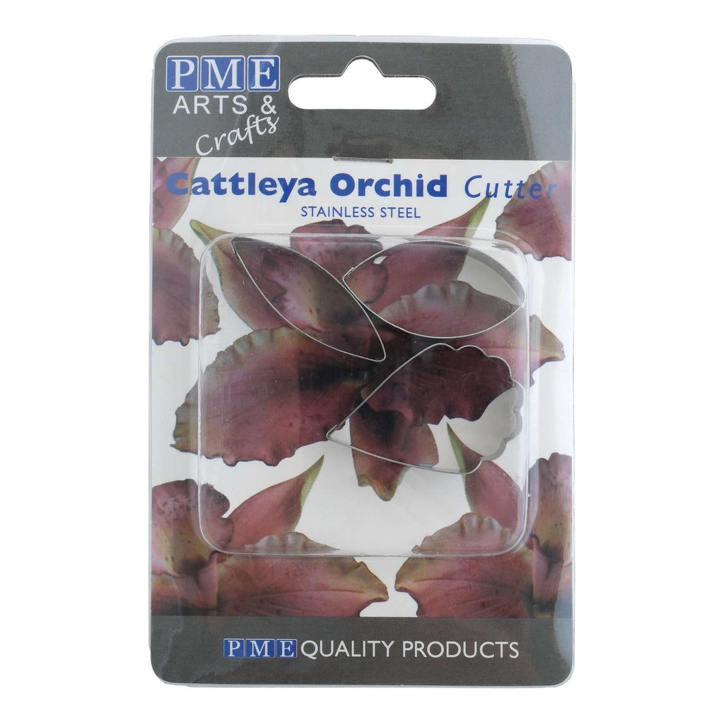 Edelstahl Ausstecher - Cattleya Orchidee, Set aus 3 Stück