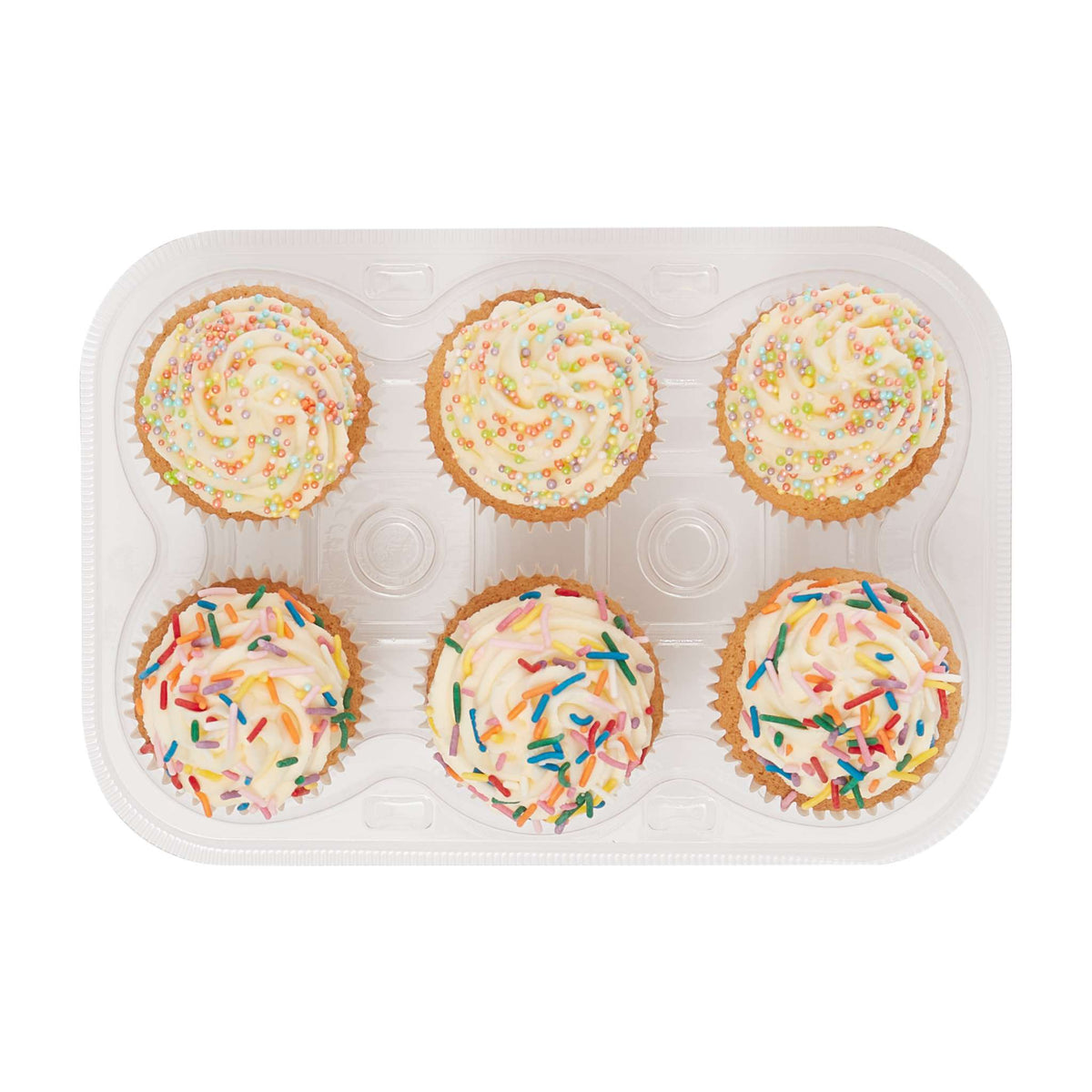 Cupcake Container - 6 Cavity Pk/3  (10 x 7 x 3.5" / 25 x 17 x 9cm)