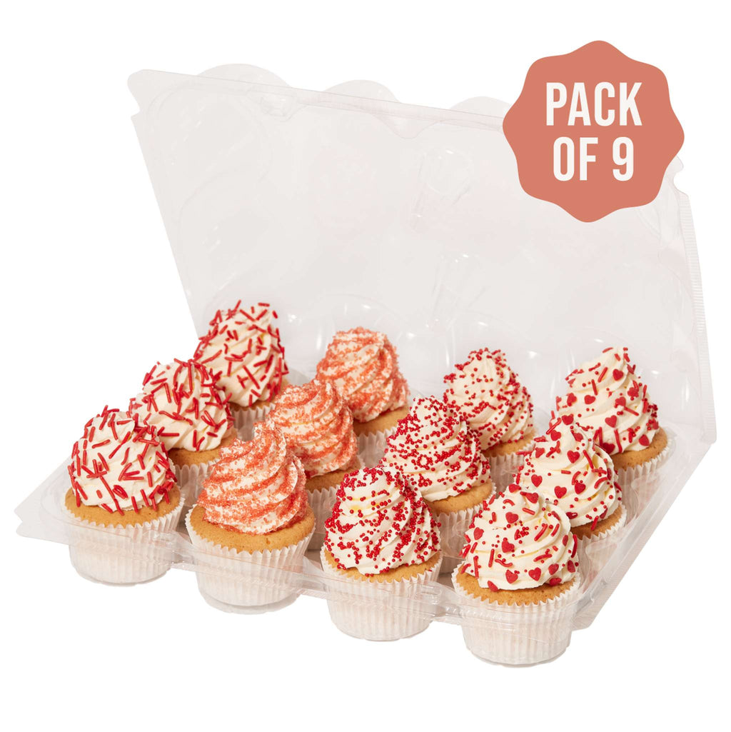 Cupcake Container - 12 Cavity Pk/3 13 x 10 x 3.5" / 33 x 25 x 9cm)