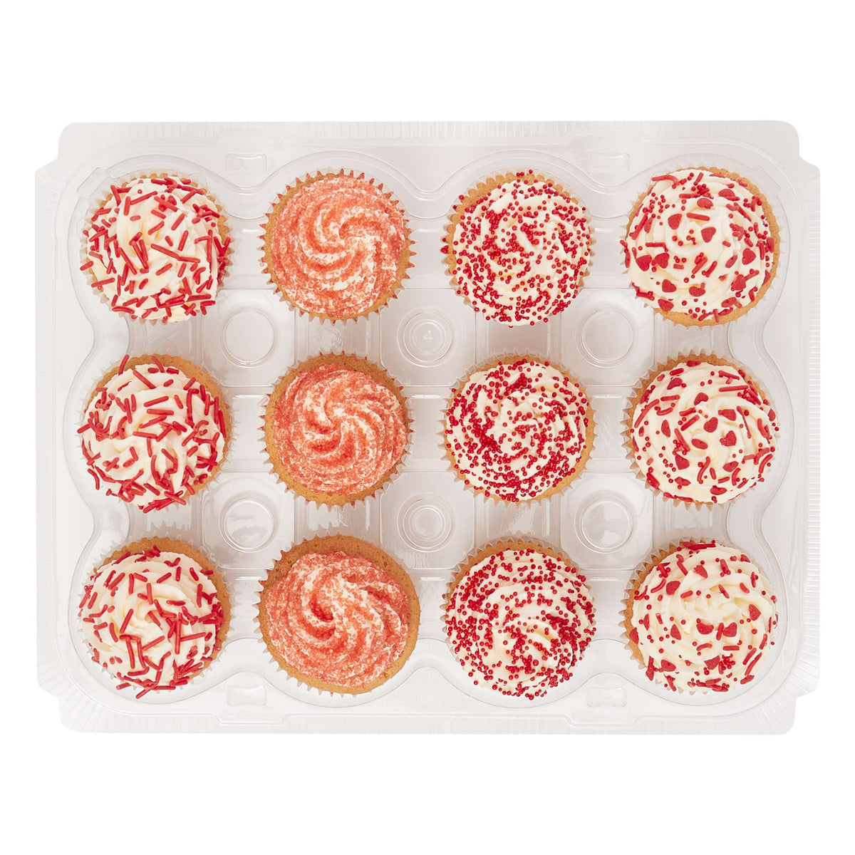 Cupcake Container - 12 Cavity Pk/3 13 x 10 x 3.5" / 33 x 25 x 9cm)