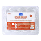 Cupcake Container - 12 Cavity Pk/3 13 x 10 x 3.5" / 33 x 25 x 9cm)