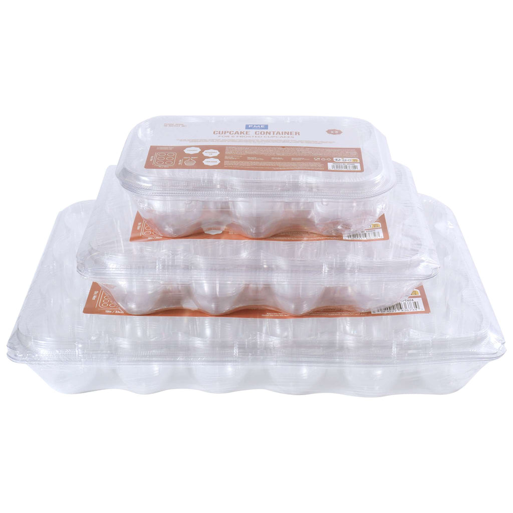 Cupcake Container - 24 Cavity Pk/3 (17 x 13 x 3.5" / 44 x 33 x 9cm)