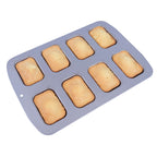 Molde para 8 Mini Pasteles Rectangulares de Acero al Carbono Antiadherente