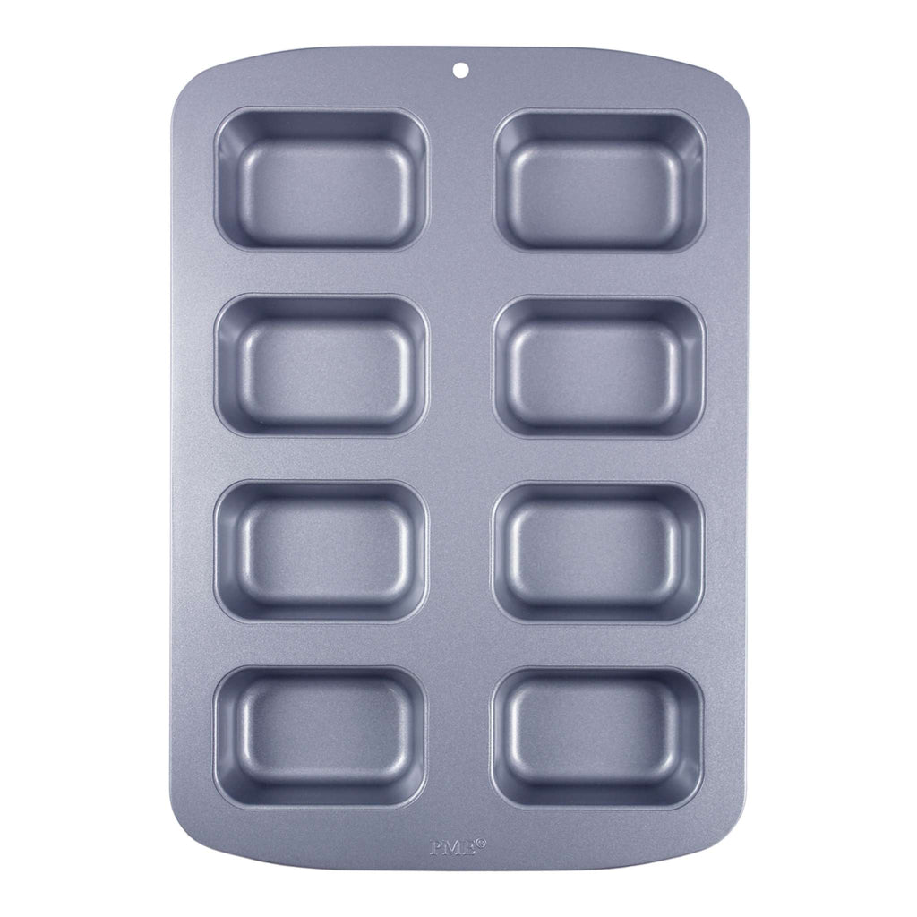 Molde para 8 Mini Pasteles Rectangulares de Acero al Carbono Antiadherente