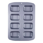 Molde para 8 Mini Pasteles Rectangulares de Acero al Carbono Antiadherente