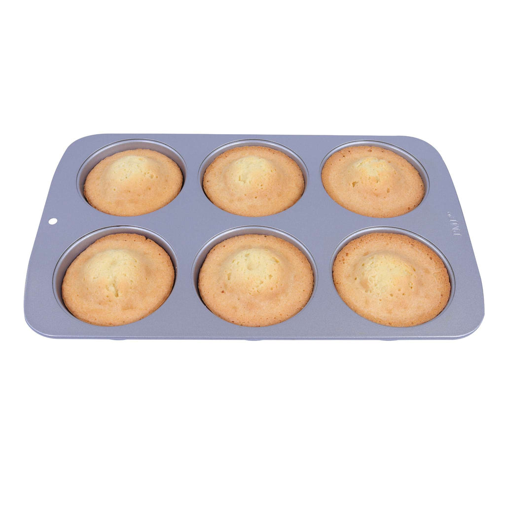 Moule antiadhésif - Grand moule à muffins 6 tasses (31,3 x 21,7 x 4cm / 12,3 x 8,5 x 1,6")