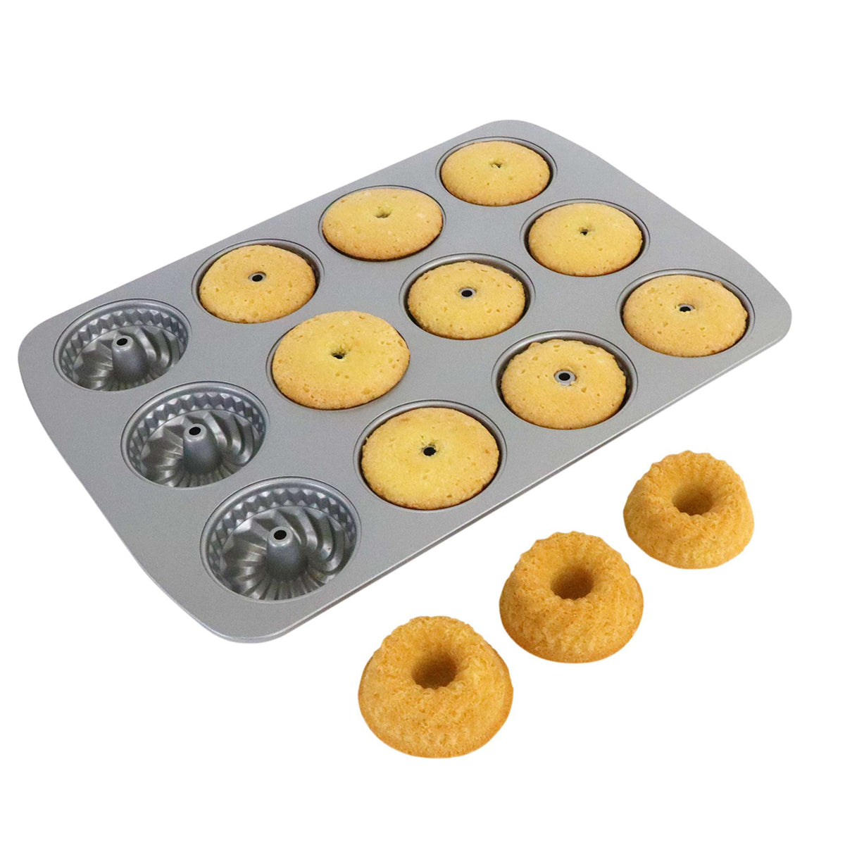 Moule à gâteau antiadhésif - Mini moule à cannelé 12 tasses (37,3 x 26,1mm / 14,7 x 10,3")
