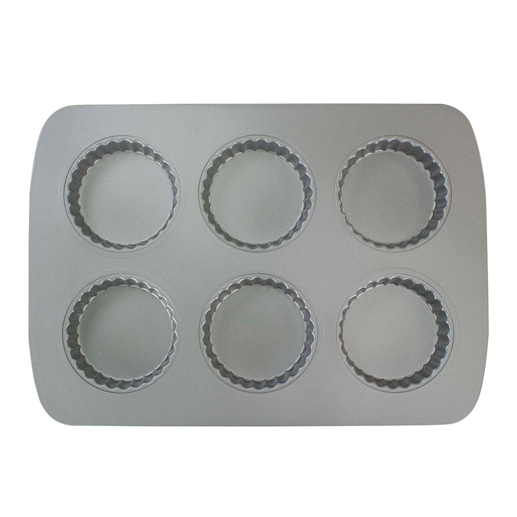 Moule à tartelette antiadhésif 6 tasses (37,3 x 26,1mm / 14,7 x 10,3")