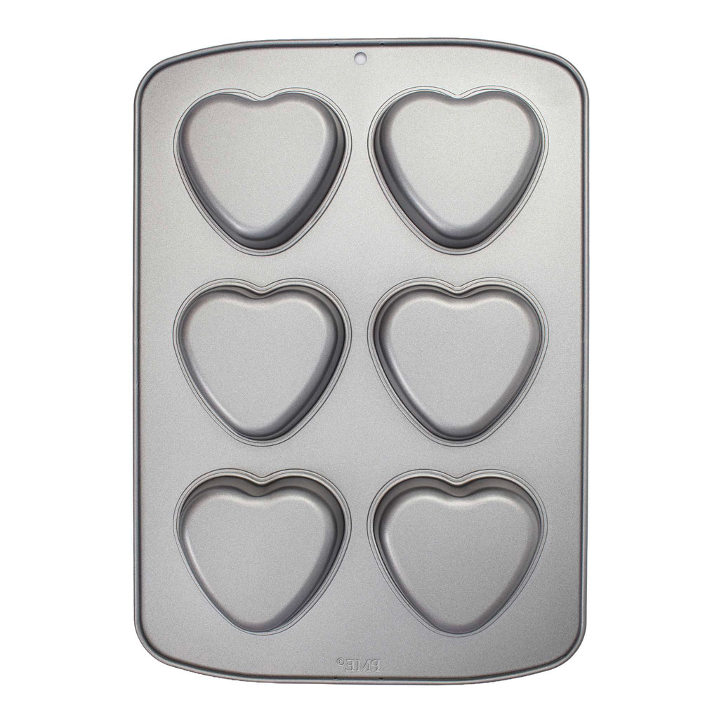 Antihaft - 6 Cup Herz Form (37.3 x 26.1mm / 14.7 x 10.3")