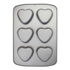 Antihaft - 6 Cup Herz Form (37.3 x 26.1mm / 14.7 x 10.3")