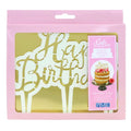 Plastikausstecher - Tortenaufsatz Alles Gute zum Geburtstag Script (185 x 155mm / 7,3 x 6")